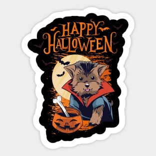 Halloween Happy Halloween Funny Dog Costume Sticker